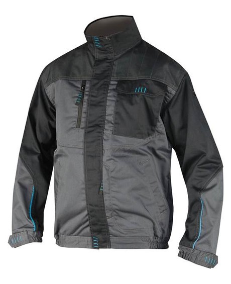 Куртка 4TECH 01, ткань смесовая 35% хлопок, 65% пэ, пл. 240 г/м2, цв. серый/черный
