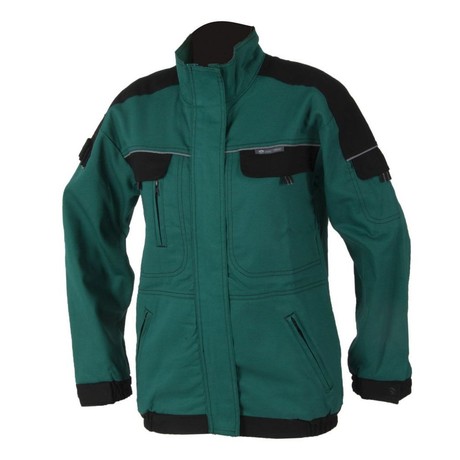 Куртка женская COOL TREND ткань саржа (100%хлопок), пл. 260 г/м2, цвет зеленый/черный