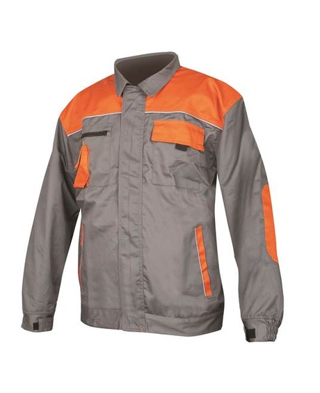 Куртка STRONG, ткань смесовая 20% хлопок, 80% полиэстер, пл. 235 г/м2, цв. серый/оранжевый