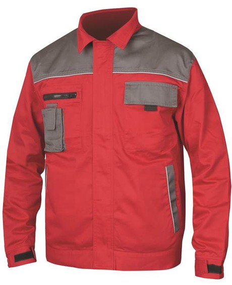 Куртка STRONG, ткань смесовая 20% хлопок, 80% полиэстер, пл. 235 г/м2, цв. красный/серый