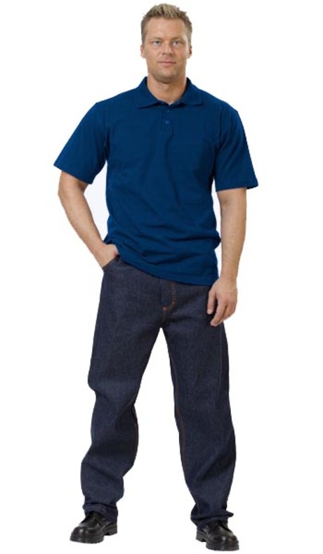 Рубашка-поло, 100% хлопок, пл. 205 г/м2, цв. темно-синий