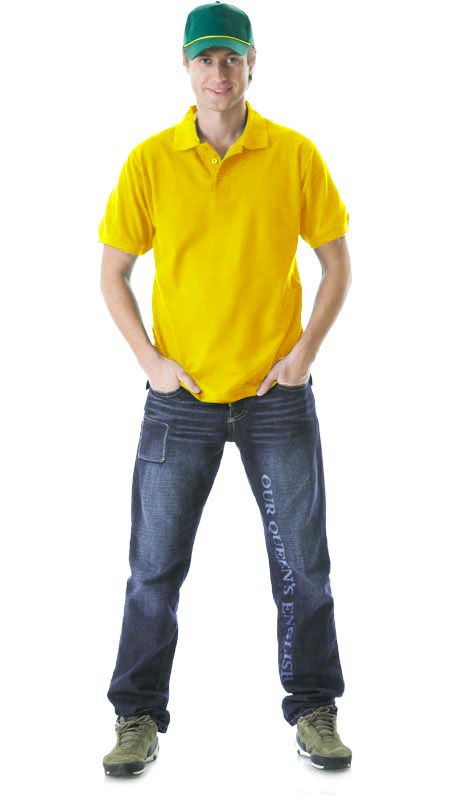 Рубашка-поло 100% хлопок, пл. 205 г/м2, цв. желтый