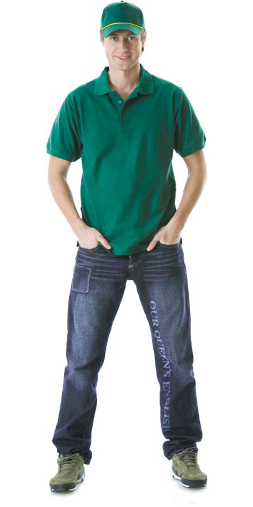 Рубашка-поло 100% хлопок, пл. 205 г/м2, цв. зеленый
