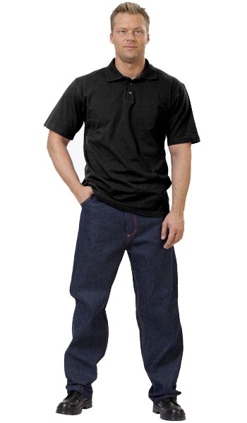 Рубашка-поло, 100% хлопок, пл. 205 г/м2, цв. черный