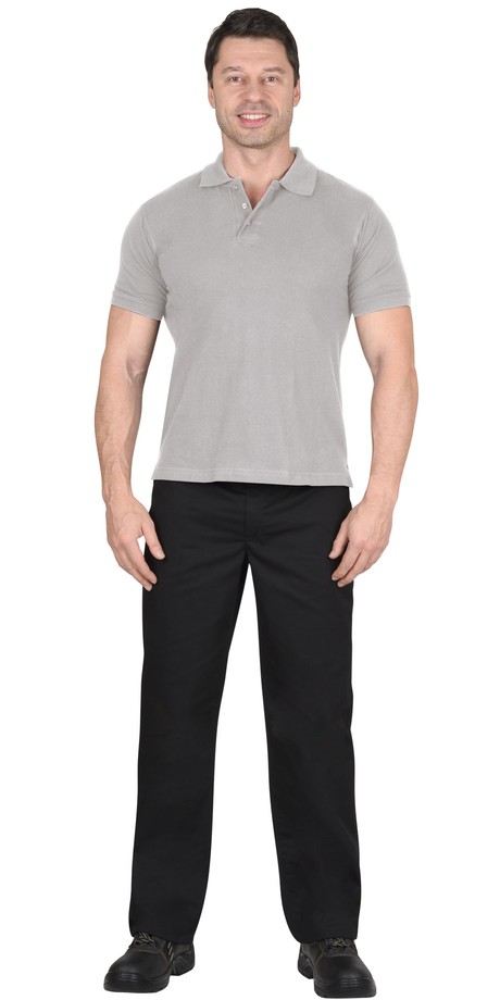 Рубашка-поло, 100% хлопок, пл. 205 г/м2, цв. серый