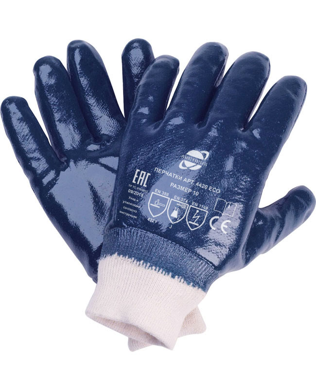 Перчатки нитриловые ARCTICUS 4420ECO (манжета, полный облив)