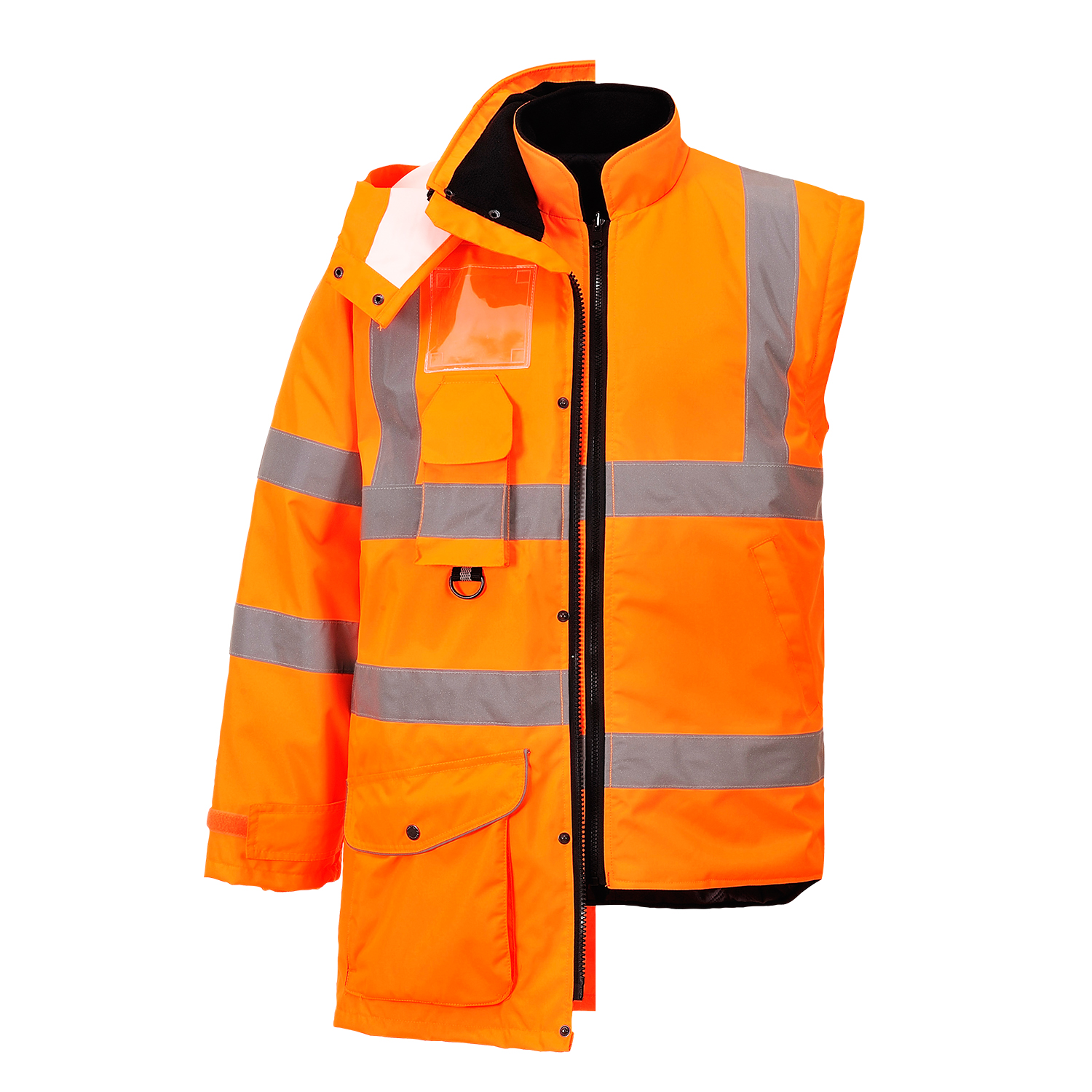 Куртка утепленная светоотражающая RT27, цв. оранжевый, 7 в 1