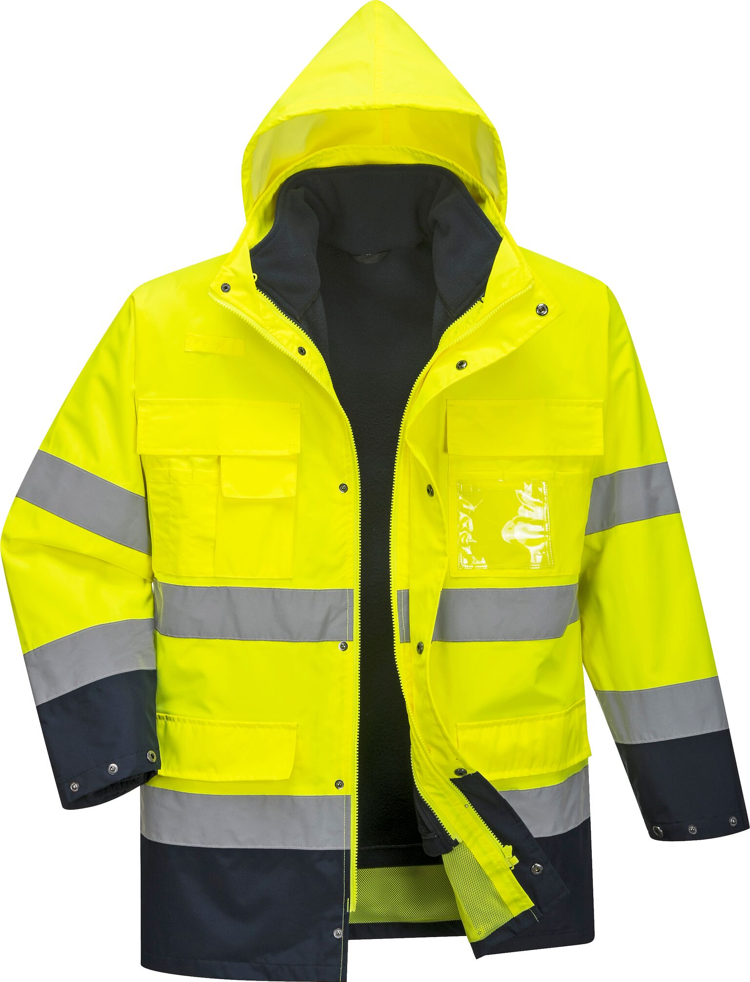 Куртка утепленная светоотражающая S162, цв. желтый/синий 3 в 1