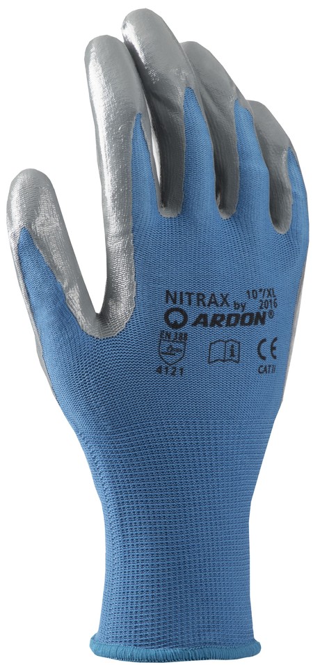 Перчатки NITRAX, нейлоновые с нитриловым покрытием