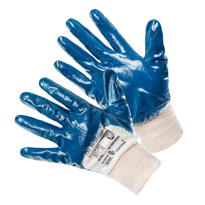 Перчатки Нитролайт РЧ (РФ), одинарное нитриловое покрытие, манжета, частичный облив