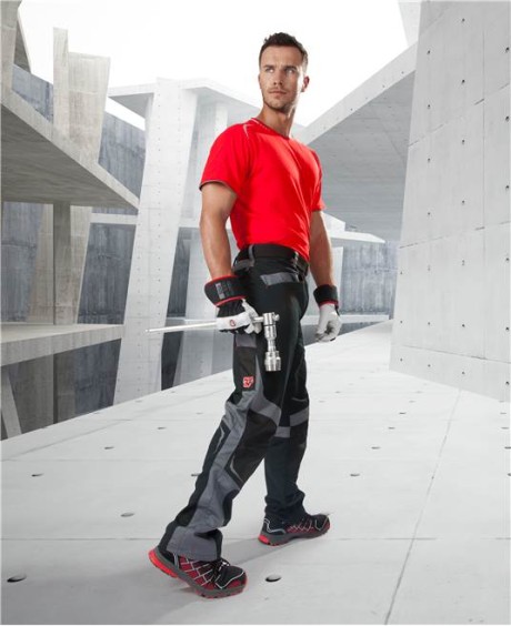 Брюки R8ED+ 02, ткань смесовая 35% хлопок, 65% пэ, пл. 245 г/м2, цв. черный/серый