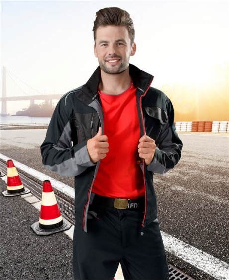 Куртка R8ED+ 01, ткань смесовая 35% хлопок, 65% пэ, пл. 245 г/м2, цв. черный/серый