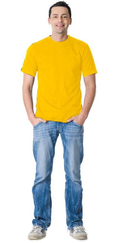 Футболка трикотажная, 100% хлопок, пл. 160 г/м2,  цвет желтый