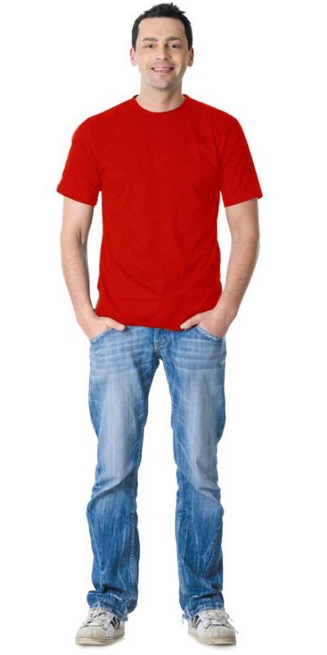 Футболка трикотажная, 100% хлопок, пл. 160 г/м2,  цвет красный