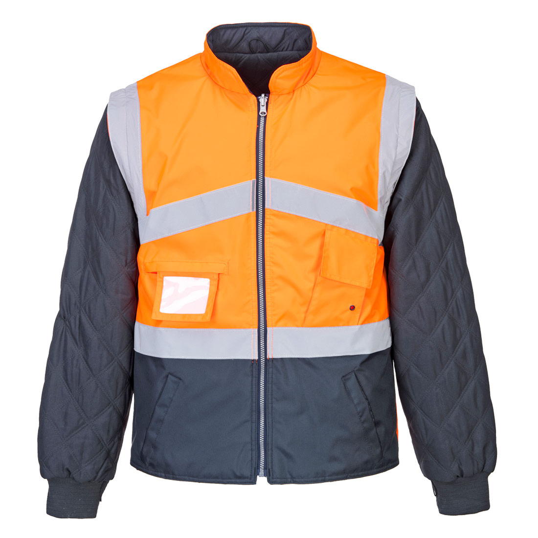 Куртка S769, цвет оранжевый/синий 2 в 1, съемные рукава