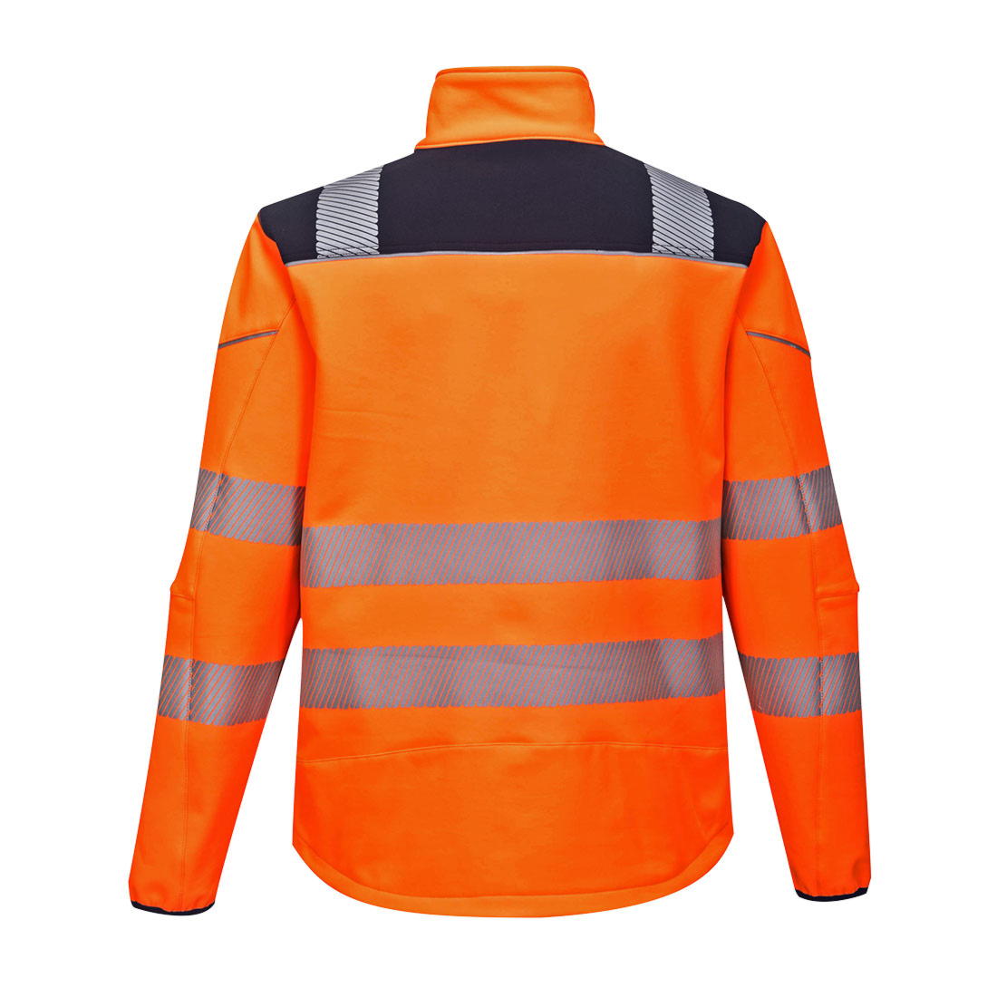Куртка софтшелловая T402, цвет оранжевый/синий