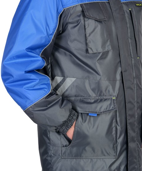 Костюм мужской утепленный ФОТОН, т-серый/васильковый, куртка + брюки