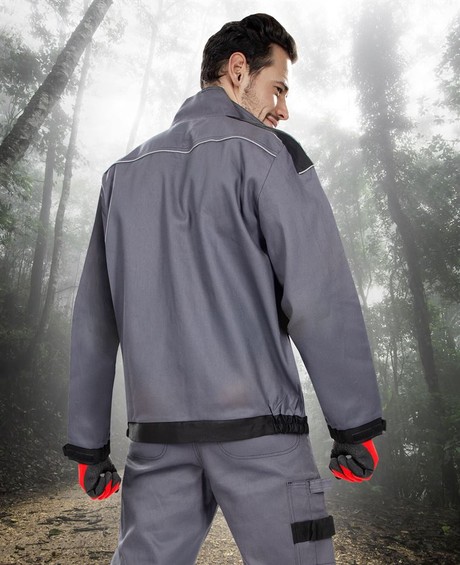 Куртка COOL TREND, ткань саржа (100%хлопок), пл. 260 г/м2, цвет серый/черный