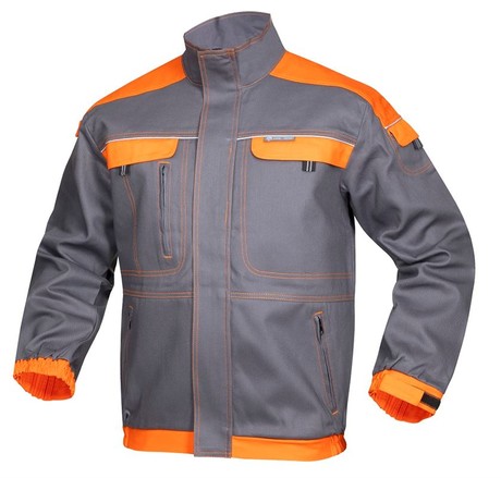 Куртка COOL TREND, ткань саржа (100%хлопок), пл. 260 г/м2, цвет серый/оранжевый