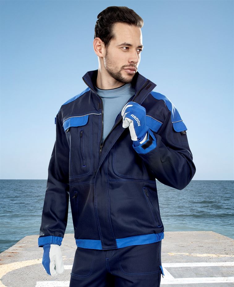 Куртка COOL TREND, ткань саржа (100%хлопок), пл. 260 г/м2, цвет темно-синий/синий
